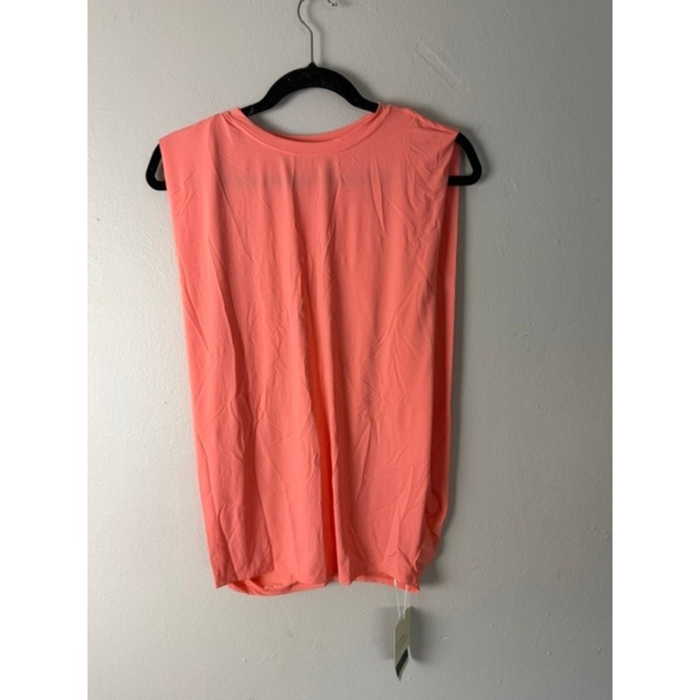 Halara Womens Muscle Tank Top Coral Pink Activewear Yoga Gym Shirt Small NWT